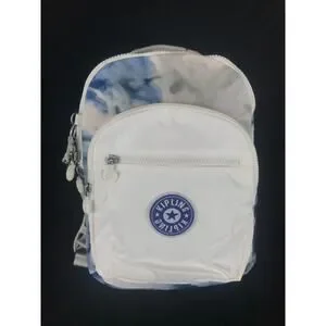 Kipling Tie Dye Pattern Backpack school book bag Blue/White/Gray New Kipling Blue floral Backpack school book bag | Mercari main image 4